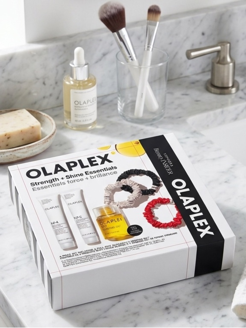 OLAPLEX Strength & Shine Essentials Travel Size Colorful Scrunchie Accents